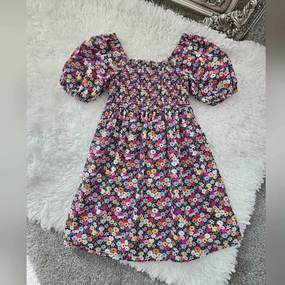 Gap Kids Cotton Smocked Floral Dress. Size XL. Color Multi Floral. NWT